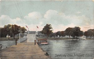 J71/ Johnson's Island Ohio Postcard c1910 Pavilion Resort Dock Boats 37