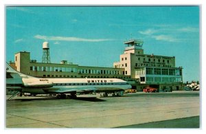 BRADLEY FIELD AIRPORT, Windsor Locks CT ~ Hartford Springfield 1950s Postcard