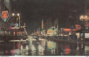 LONDON , Ontario , Canada , 50-60s ; Dundas Street at night