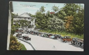 Mint Vintage 1920s Ludington MI Epworth Heights With Vintage Cars Postcard