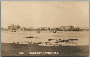SAKONNET HARBOR RI ANTIQUE REAL PHOTO POSTCARD RPPC