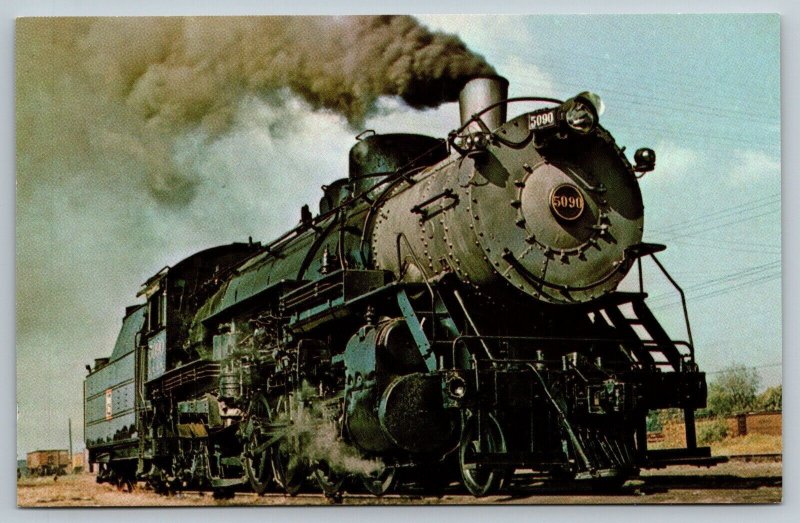 Railroad Locomotive Train Postcard - Burlington #5090