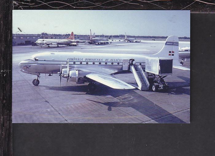 Dominican Airways Douglas DC-4 Postcard 