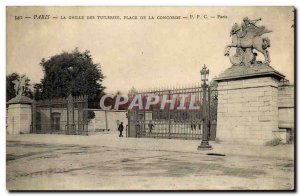 Old Postcard Paris The grid Tuileries Place de la Concorde