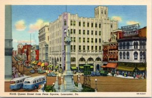 postcard - North Queen Street from Penn Square, Lancaster, PA