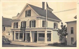 Boothbay Harbor ME Post Office Old Car U.S. Flag Postcard