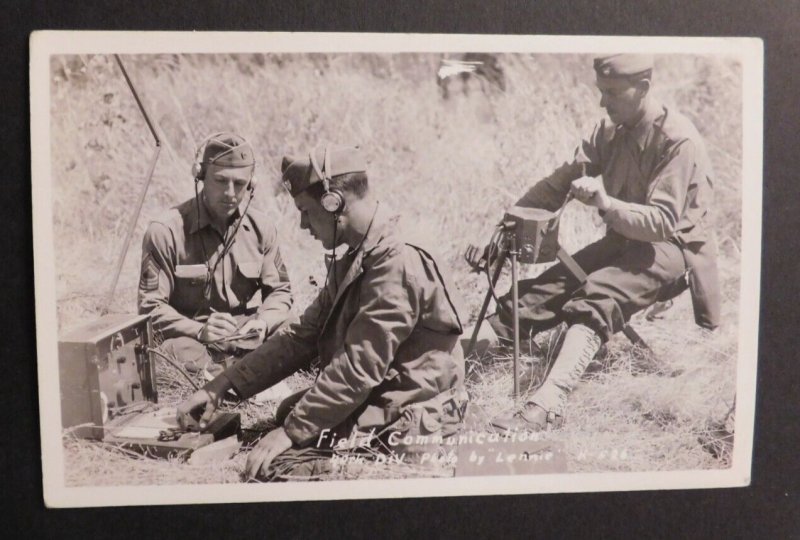 Mint USA Postcard Military US Army Field Communication 40th Division RPPC