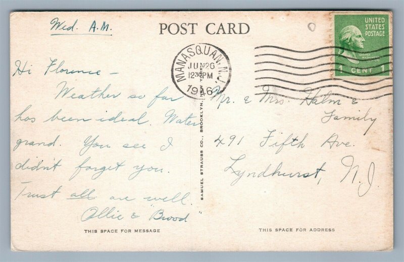 MANASQUAN BEACH NJ ANTIQUE POSTCARD