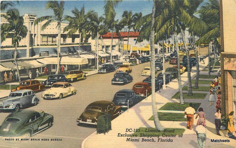 Postcard Florida Miami Beach Lincoln Road Shopping Mall Vintage FL PC