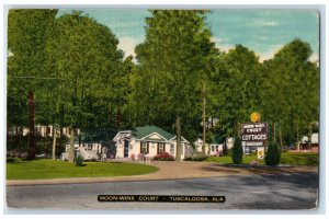 Tuscaloosa Alabama AL Postcard Moon Winx Court And Restaurant Roadside c1950's