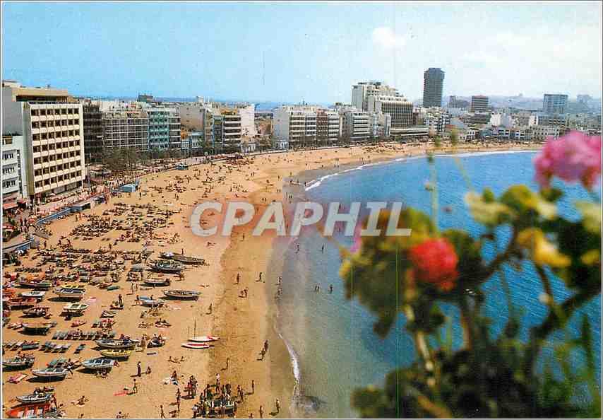 Modern Postcard Gran Canaria beach partial view of canteras