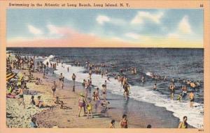 New York Long Island Swimming In The Atlantic At Long Beach