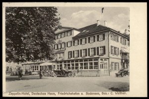 Germany 1914 Zeppelin Hotel Deutsches Haus 5pf Stamp Advertising Cover Us G79215