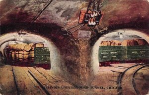 Chicago Illinois Underground Tunnel Railroad Vintage Postcard JE359636