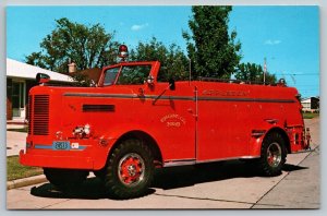 Fire Truck Engine - Fireman Postcard - Appleton - Wisconsin - 1947 FWD