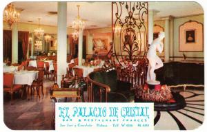 Cuba Havana El Palacio de Cristal Restaurant 1950s Postcard