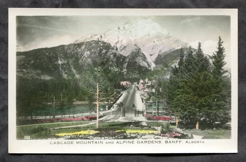 5286 - BANFF Alberta 1940s Cascade Mountain Real Photo Postcard by Gowen Sutton