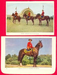 Two Folkard letter postcards - R.C.M.P. on Horseback
