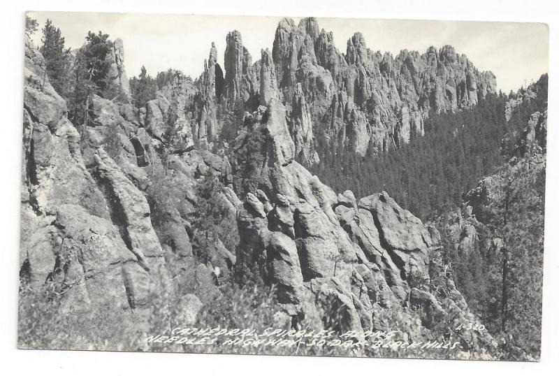 RP SD Black Hills Cathedral Spires Needles Highway Postcard