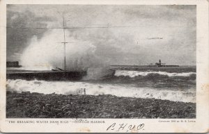 Oswego Harbor NY Waves c1907 MS Lovell Postcard F24