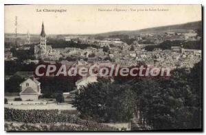 Old Postcard Epernay Champagne Panorama View On Take Off Saint Laurent