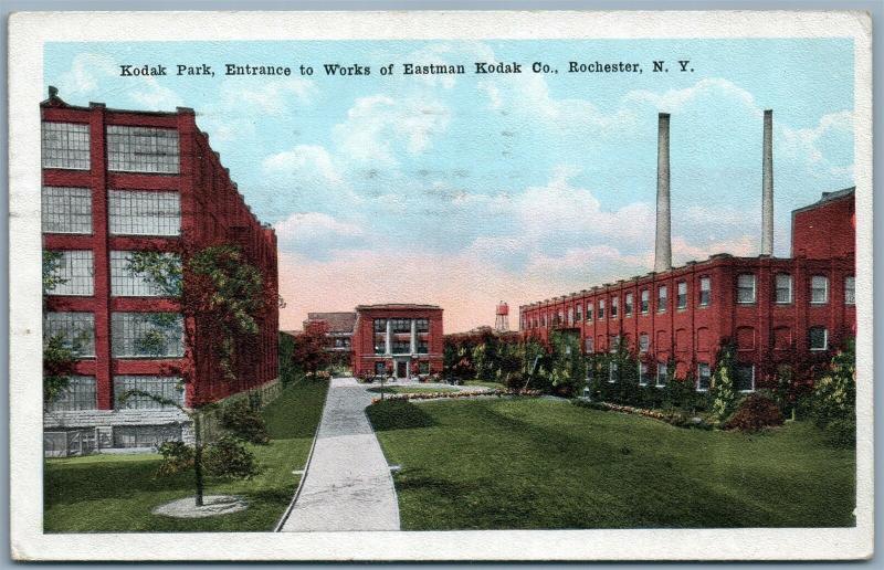 ROCHESTER NY KODAK PARK 1921 ANTIQUE POSTCARD