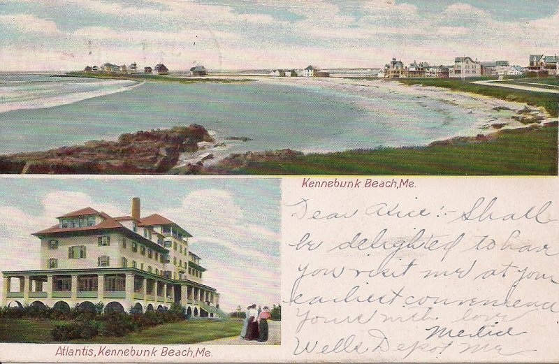 MAINE Kennebunk ME, Atlantis Hotel, 1906, Multiview, Leighton, Beach View