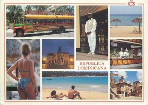 Postcard Europe Spain Republica Dominicana bus multi view