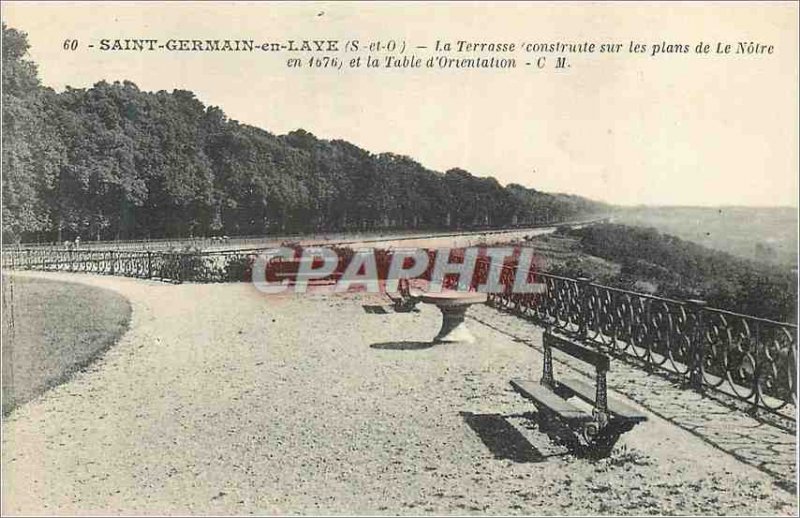 Old Postcard Saint Germain en Laye (S & O) The Terrace BUILT on maps of the Our