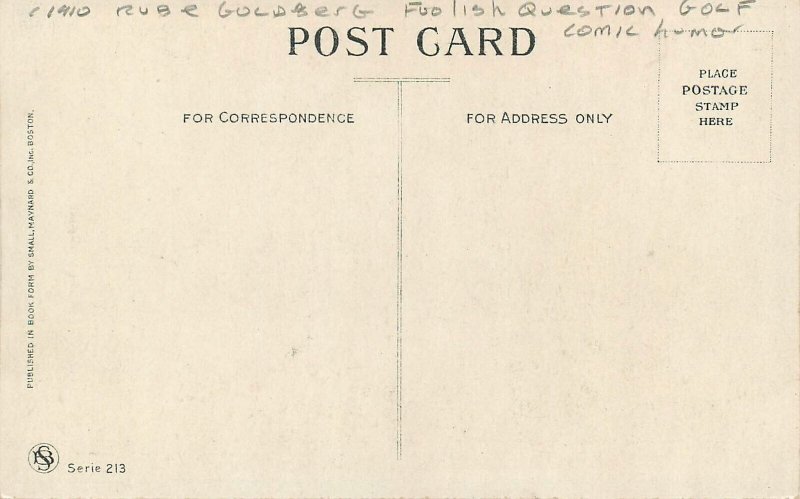 Postcard C-1910 Rube Goldberg foolish question comic humor 23-6848