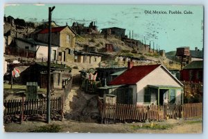 1915 Pueblo Colorado CO Vintage Postcard Old Mexico House Exterior View Posted