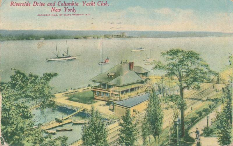 Riverside Drive and Columbia Yacht Club NYC, New York City - pm 1911 - DB