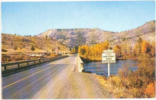 Entering Warm Springs Indian Reservation, Deschutes River Bridge, Oregon, Chrome