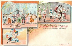 Gruss Aus Style Postcard Barnum and Bailey Limited 12 Circus Acrobat CLowns