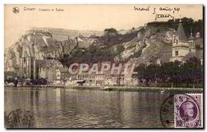 Old Postcard Dinant church and citadel