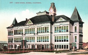 Vintage Postcard High School Campus Building Eureka California EDW H. Mitchell