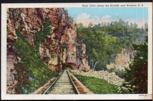 West Virginia High Cliffs along the Norfolk and Western R.R. - White Border