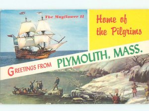 Pre-1980 TWO VIEWS ON ONE POSTCARD Plymouth - Near Brockton MA AF4212