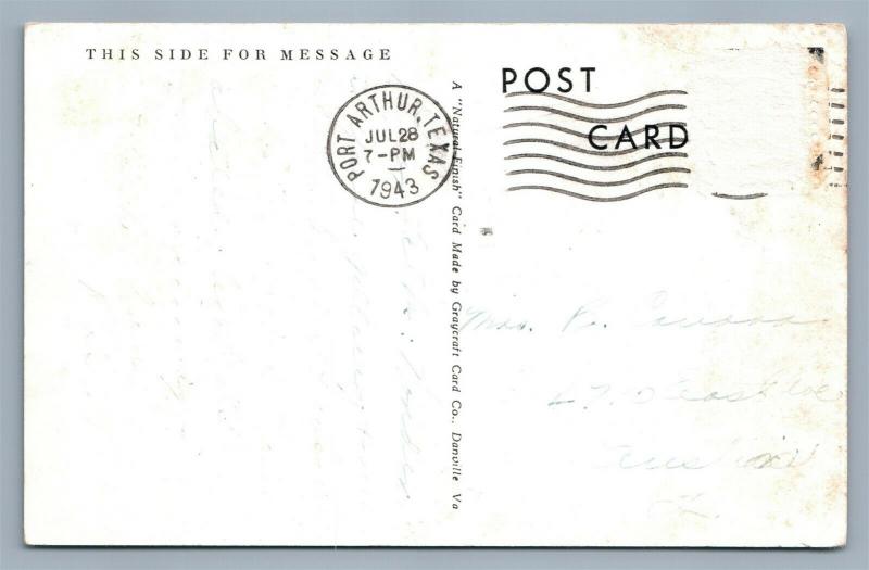 PORT ARTHUR TX JUNIOR HIGH SCHOOL 1943 VINTAGE POSTCARD