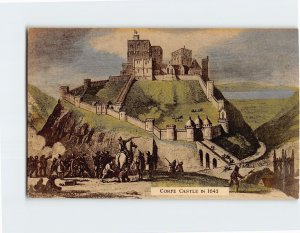 Postcard Corfe Castle In 1643, England