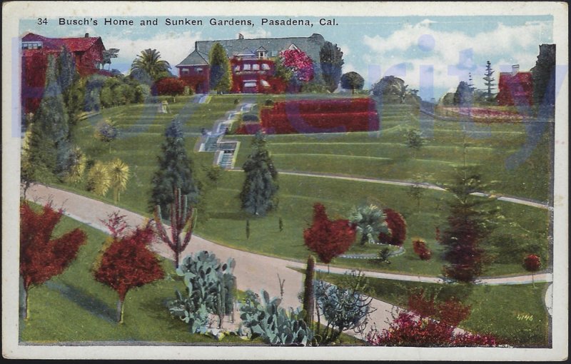 BUSH HOME AND SUNKEN GARDEN(34) PASADENA CALIFORNIA