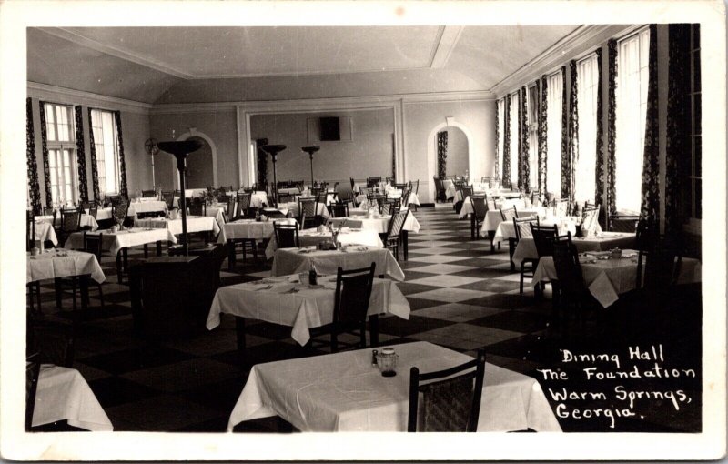 Real Photo Postcard Dining Hall at The Foundation in Warm Springs, Georgia