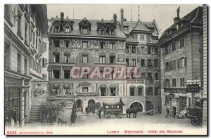 Switzerland - Schweiz - Luzern - Weinmarkt - Hotel des Balances - Old Postcard