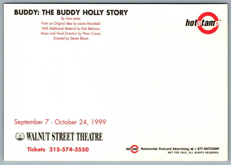 Postcard Theatre 1999 Buddy The Buddy Holly Story Walnut Street Theatre