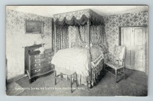 Kenilworth UK-United Kingdom, Sir Walter Scott's Room, Hotel Vintage Postcard 