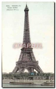 Old Postcard Paris Eiffel Tower