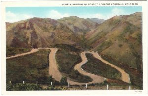 Double Hairpins On Road To Lookout Mountain, Colorado, Vintage Postcard