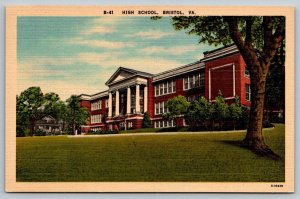 Bristol  Virginia  High School  Postcard