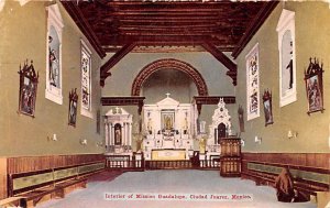 Interior of Mission Guadalupe Ciudad Juarez Mexico Tarjeta Postal 1914 