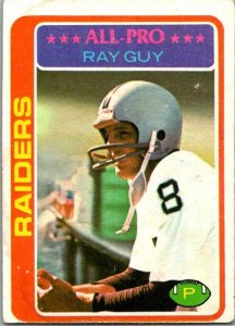 1978 Topps Football Card Ray Guy Oakland Raiders sk7415